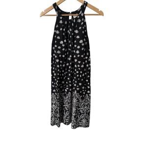 Soma High Neck Black Grey White Patterned‎ Dress Medium Removable Pads